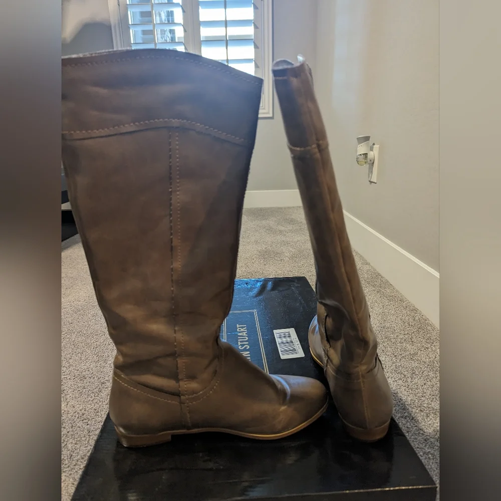 Greige Riding Boots - Picture 2 of 5
